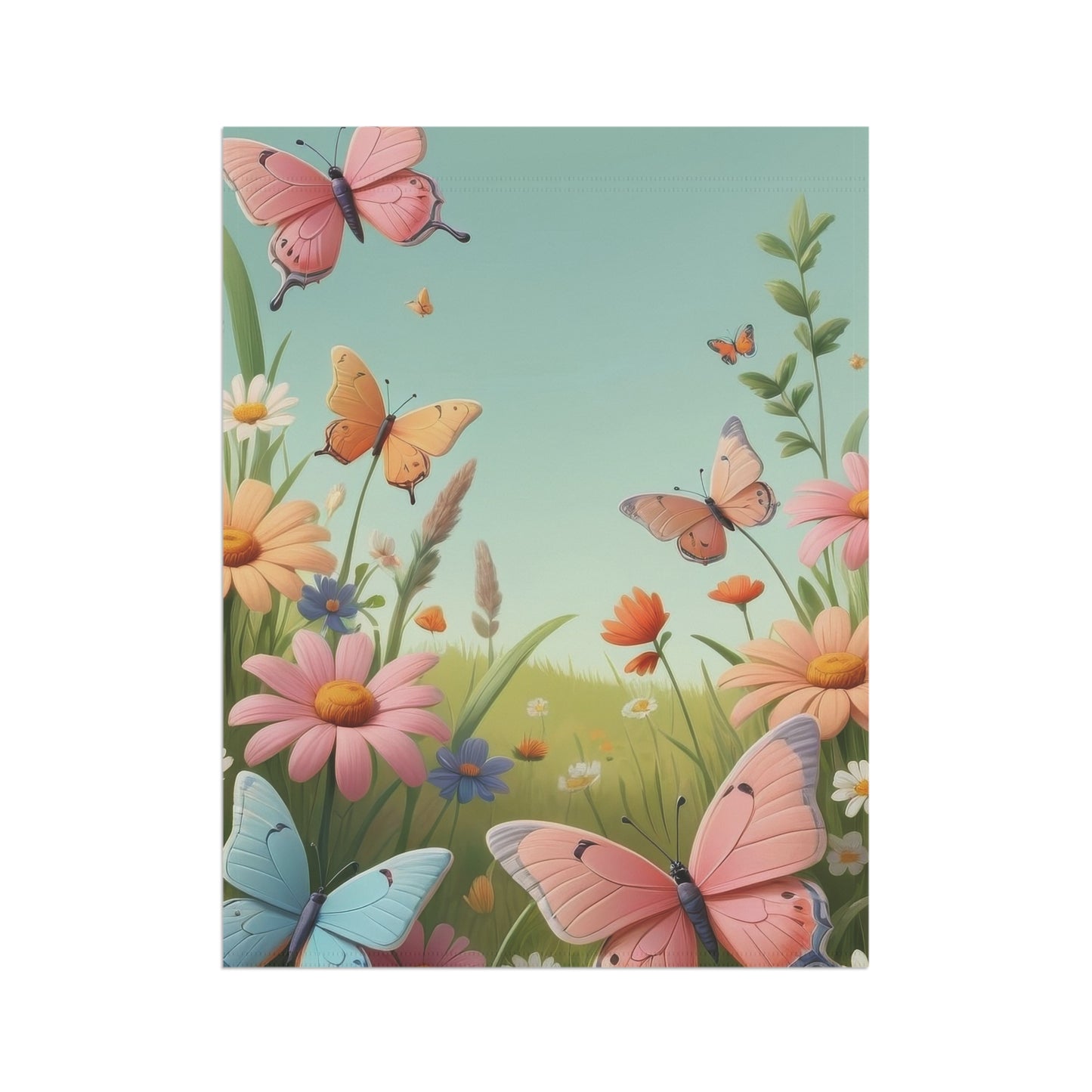 Spring Meadow Butterflies & Flowers Garden Flag