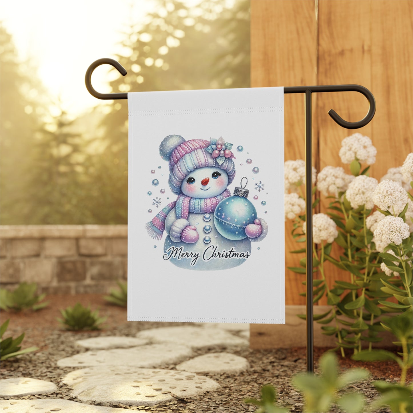 Festive Snowman Garden Flag