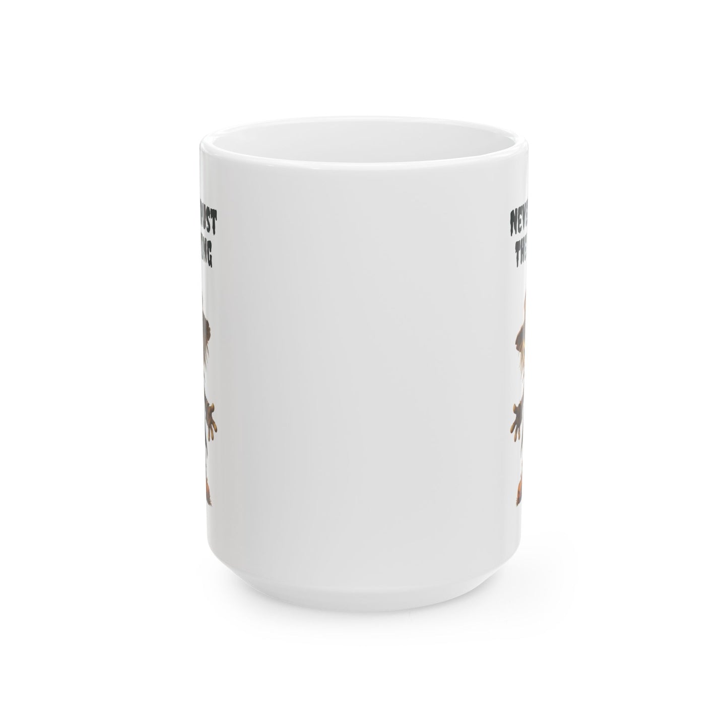 Never Trust The Living" Scary Scarecrow Coffee Mug