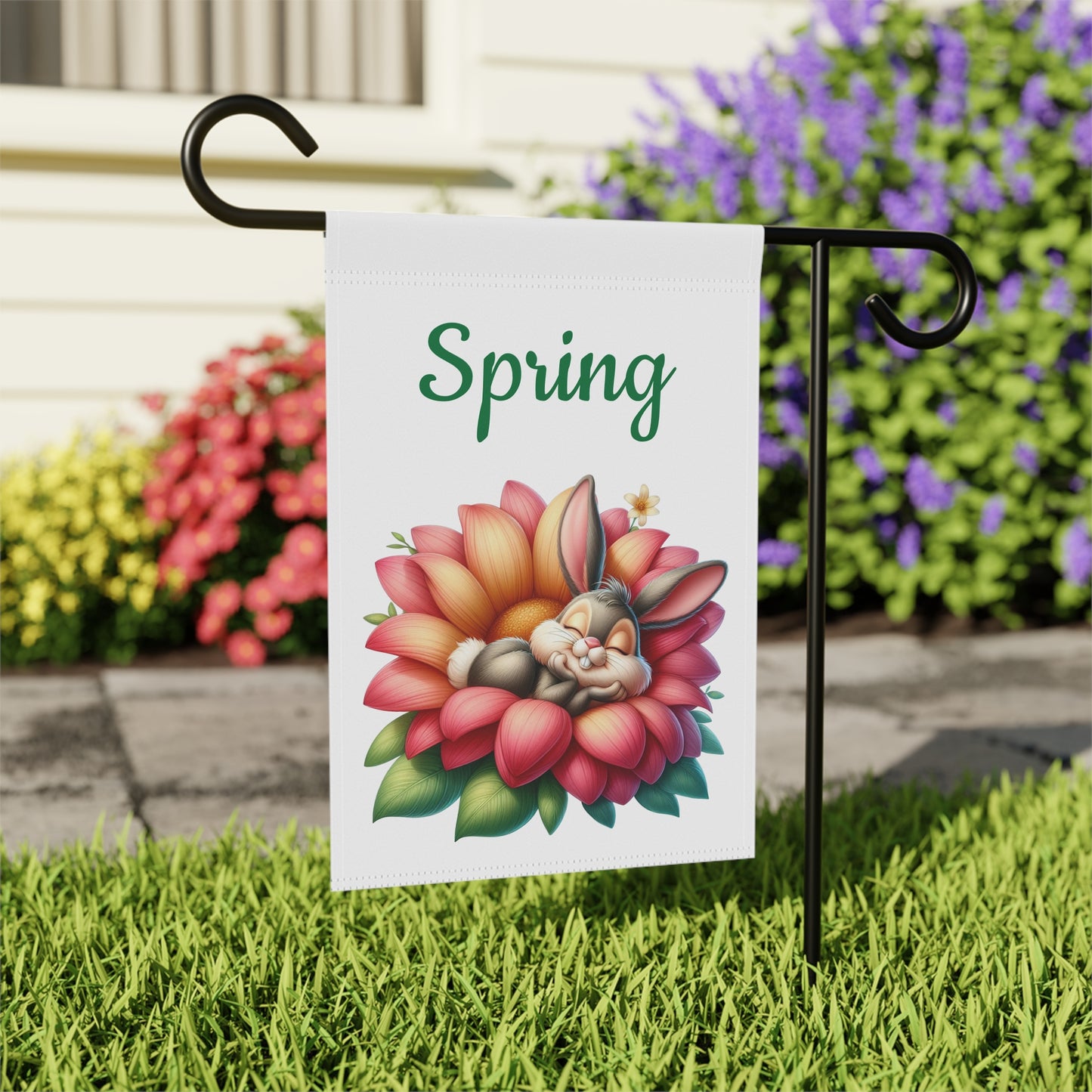 Sleeping Bunny Spring Garden Flag