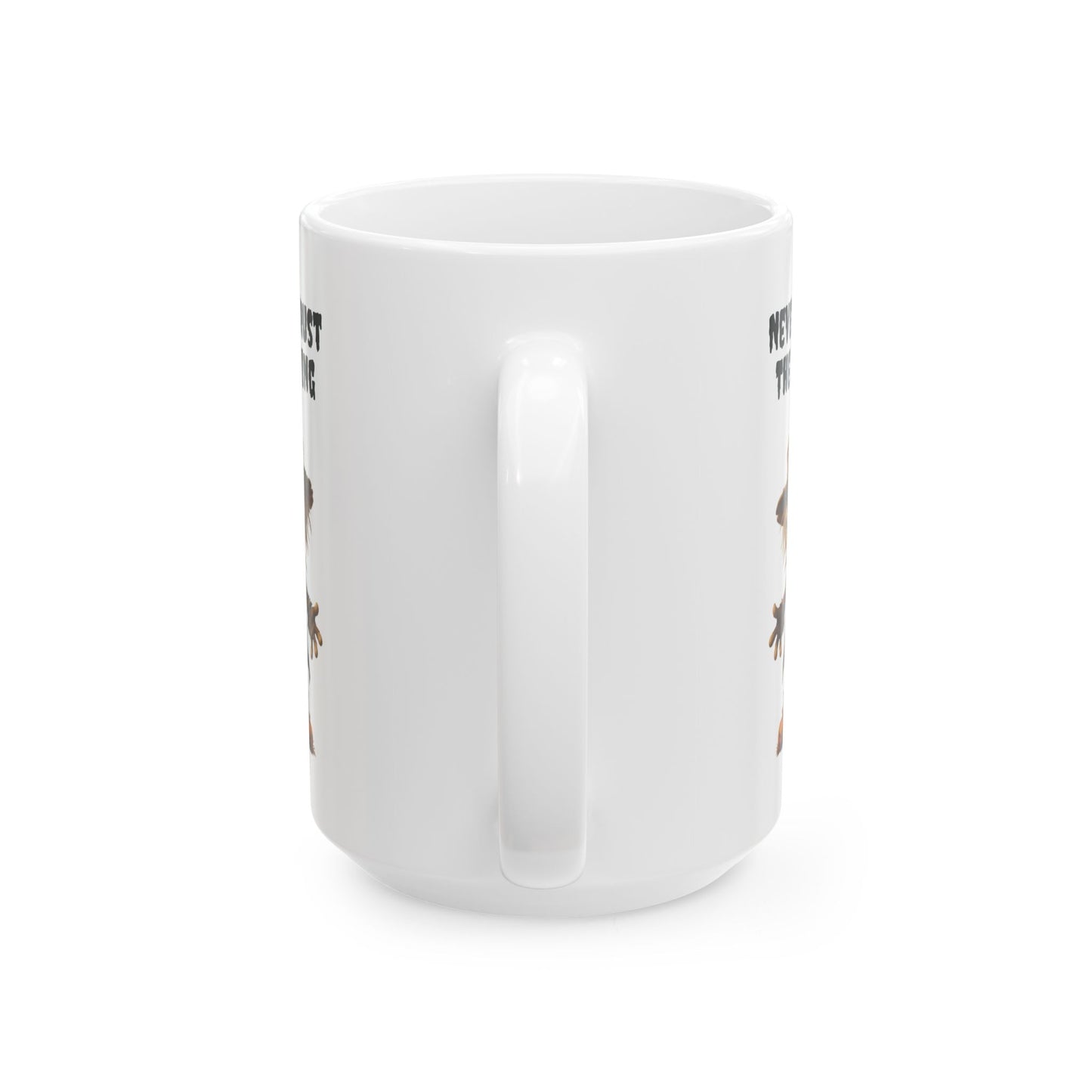 Never Trust The Living" Scary Scarecrow Coffee Mug