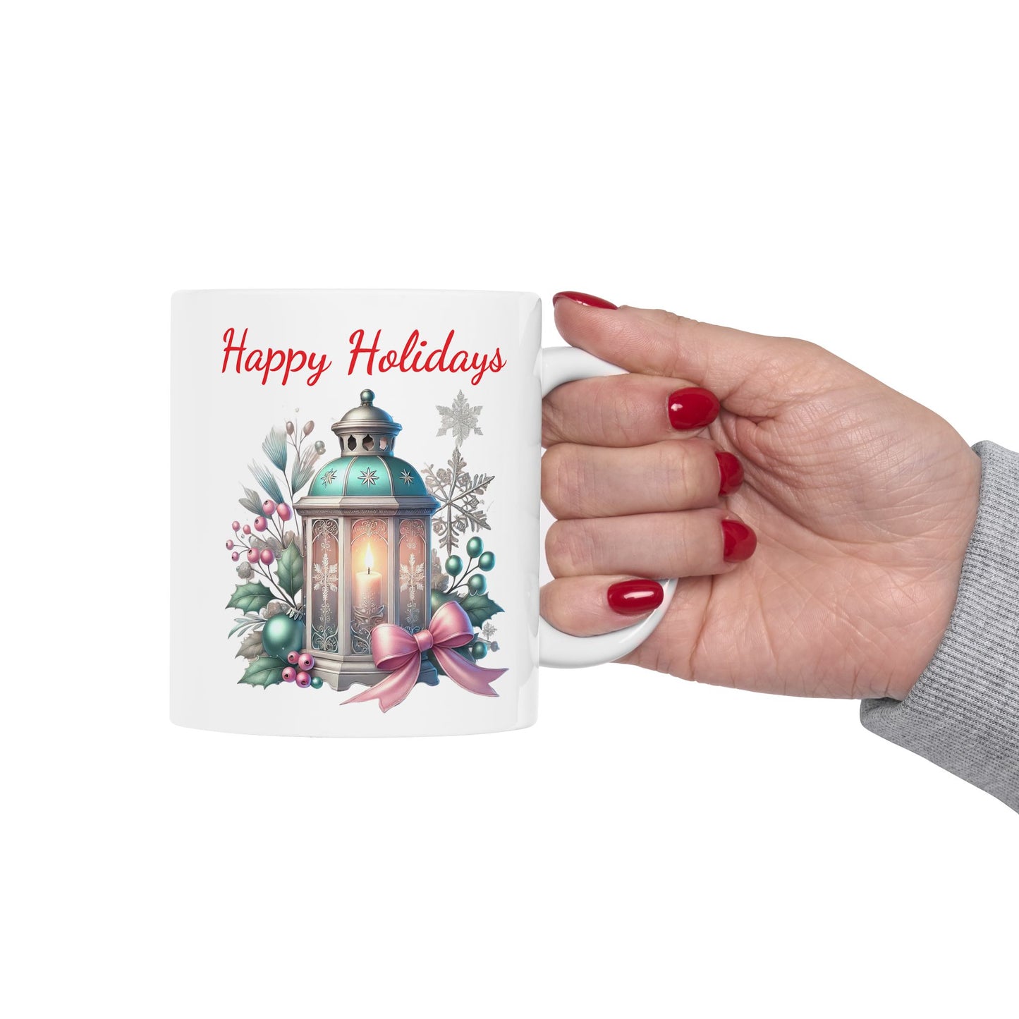 "Happy Holidays" Lantern Coffee Mug