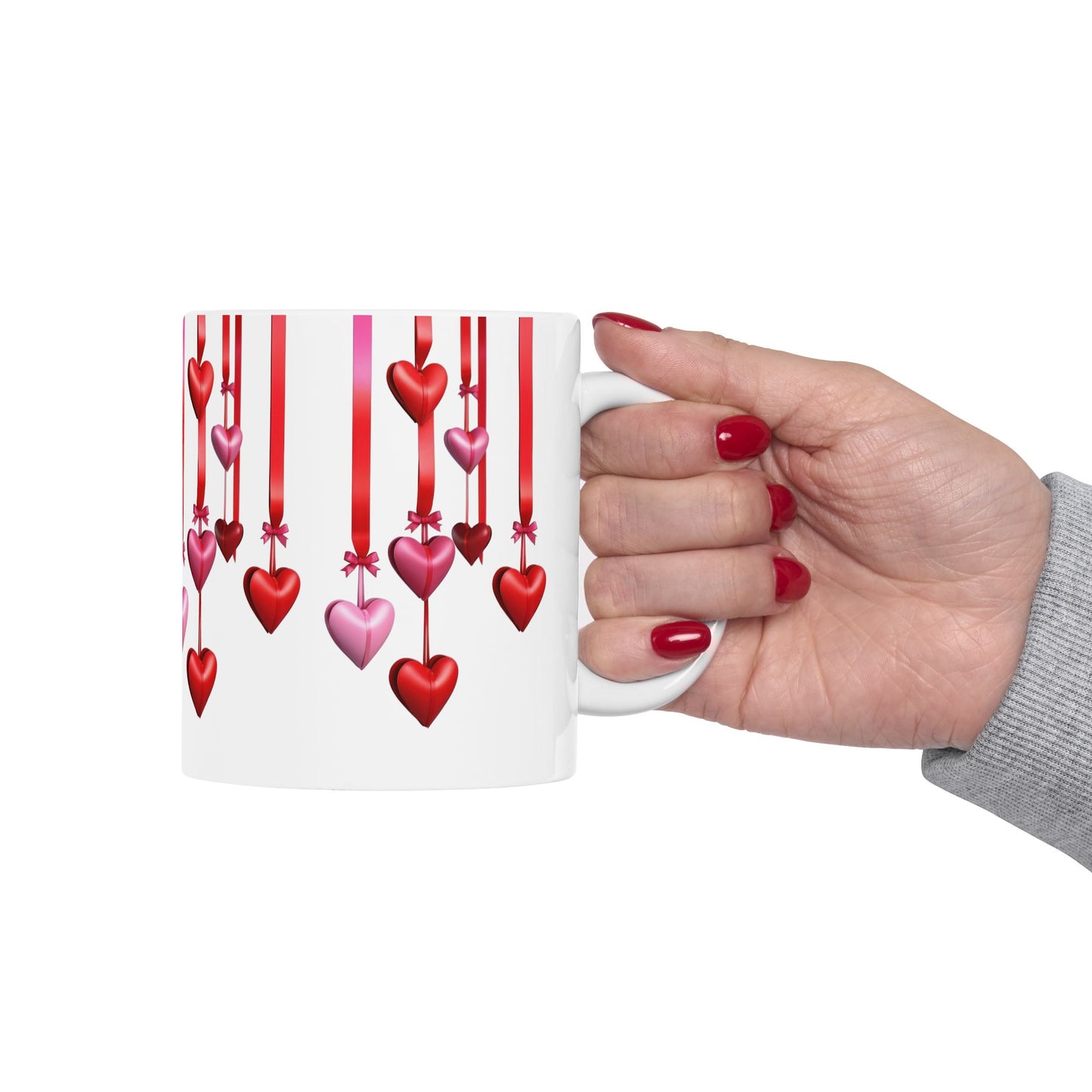 Romantic Hanging Hearts Coffee Mug