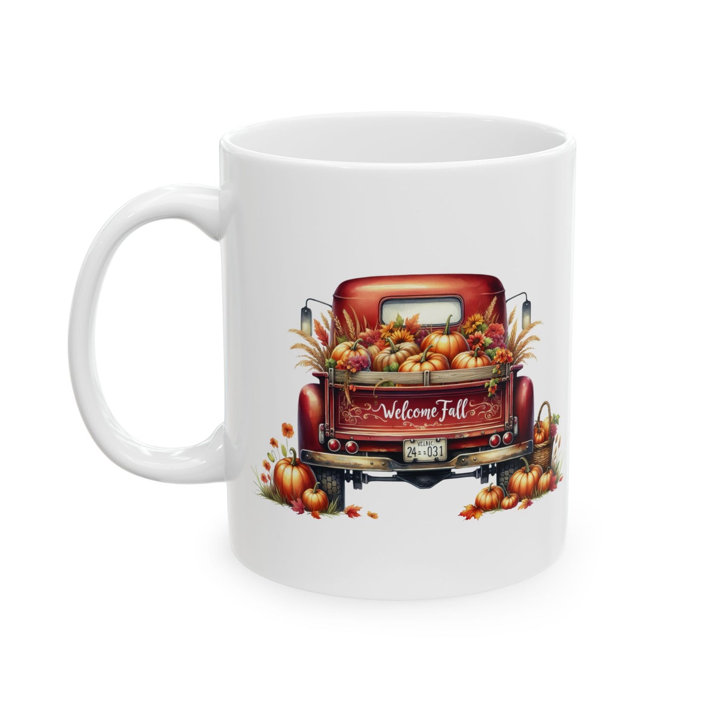 "Welcome Fall" Red Vintage Truck Coffee Mug