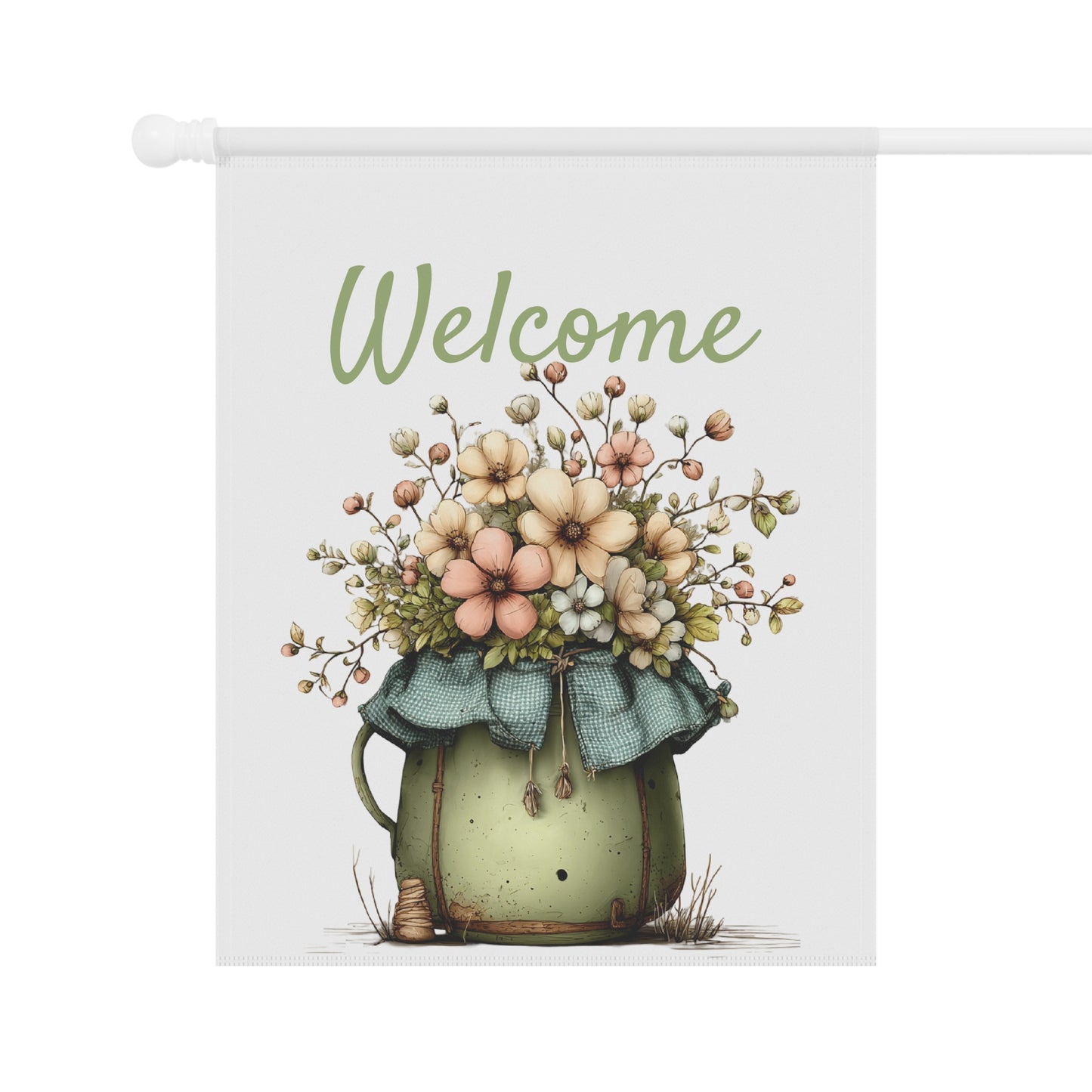 Rustic Jug Welcome Garden Flag