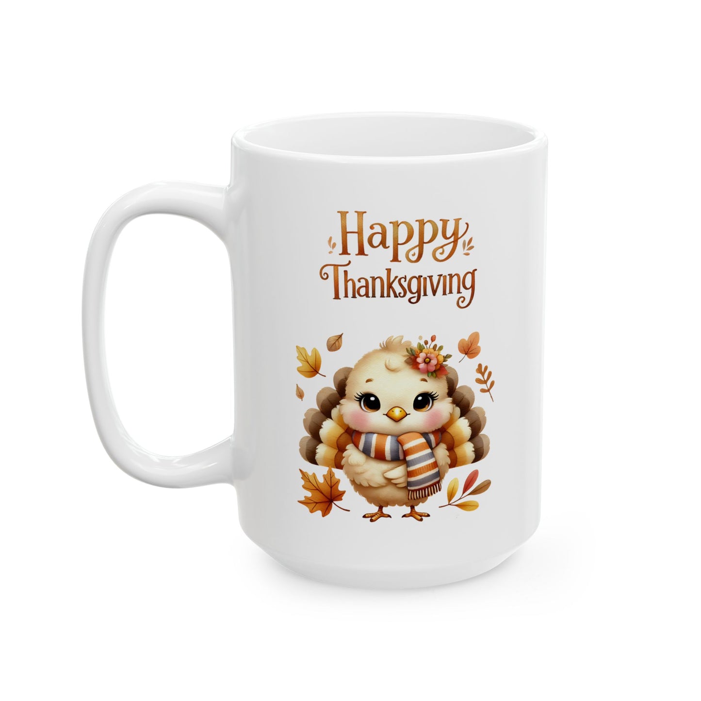 Thanksgiving Coffee Mug with Cute Baby Turkey Design