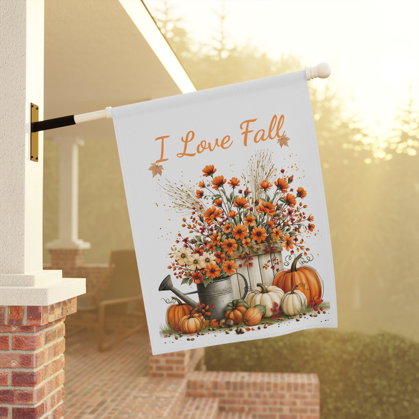 I Love Fall Garden Flag