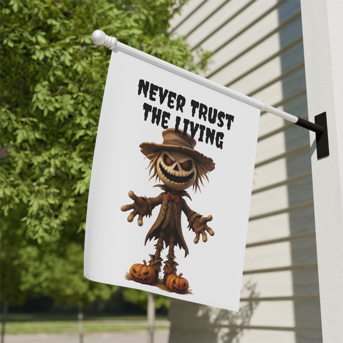 Creepy Zombie Scarecrow Garden Flag