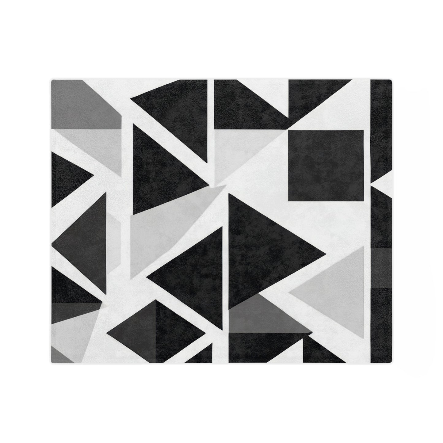 Black and White Abstract Geometric Velveteen Blanket