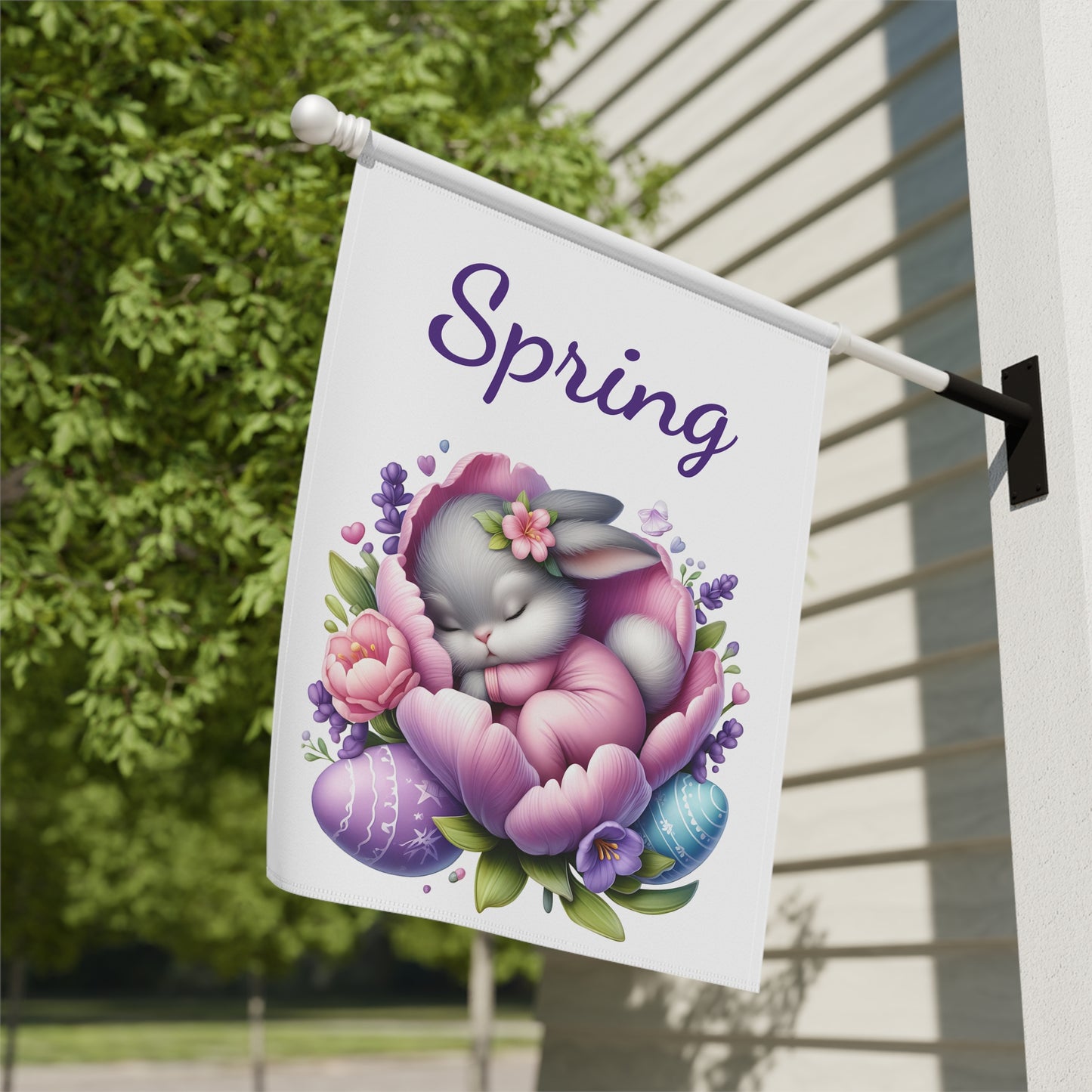 Sweet Dreams Bunny & Easter Eggs Garden Flag