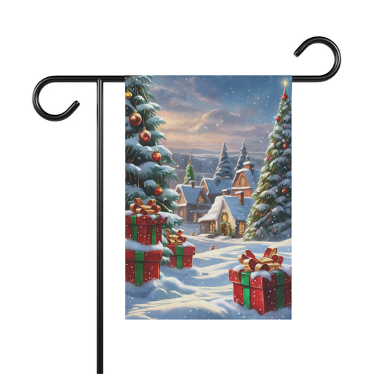 Magical Christmas Village & Presents Garden Flag