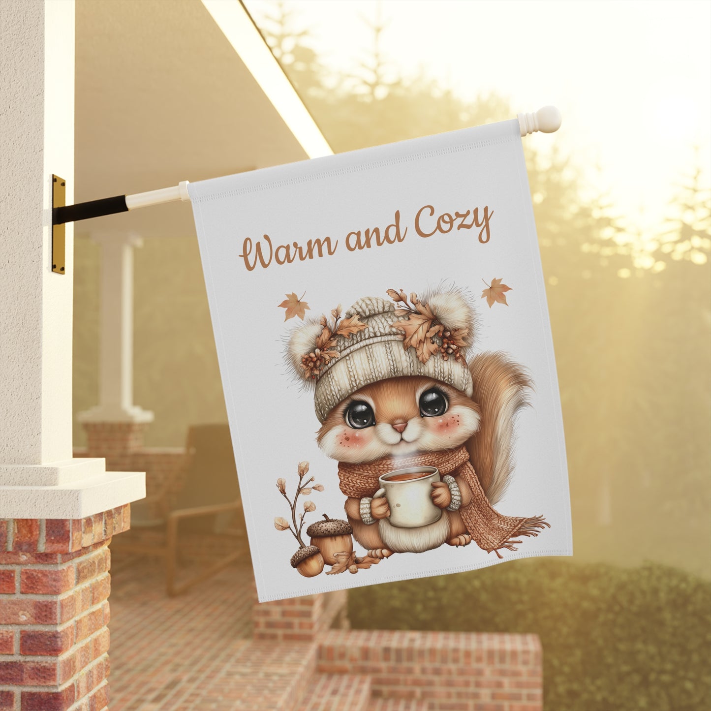 Warm and Cozy Squirrel Garden Flag