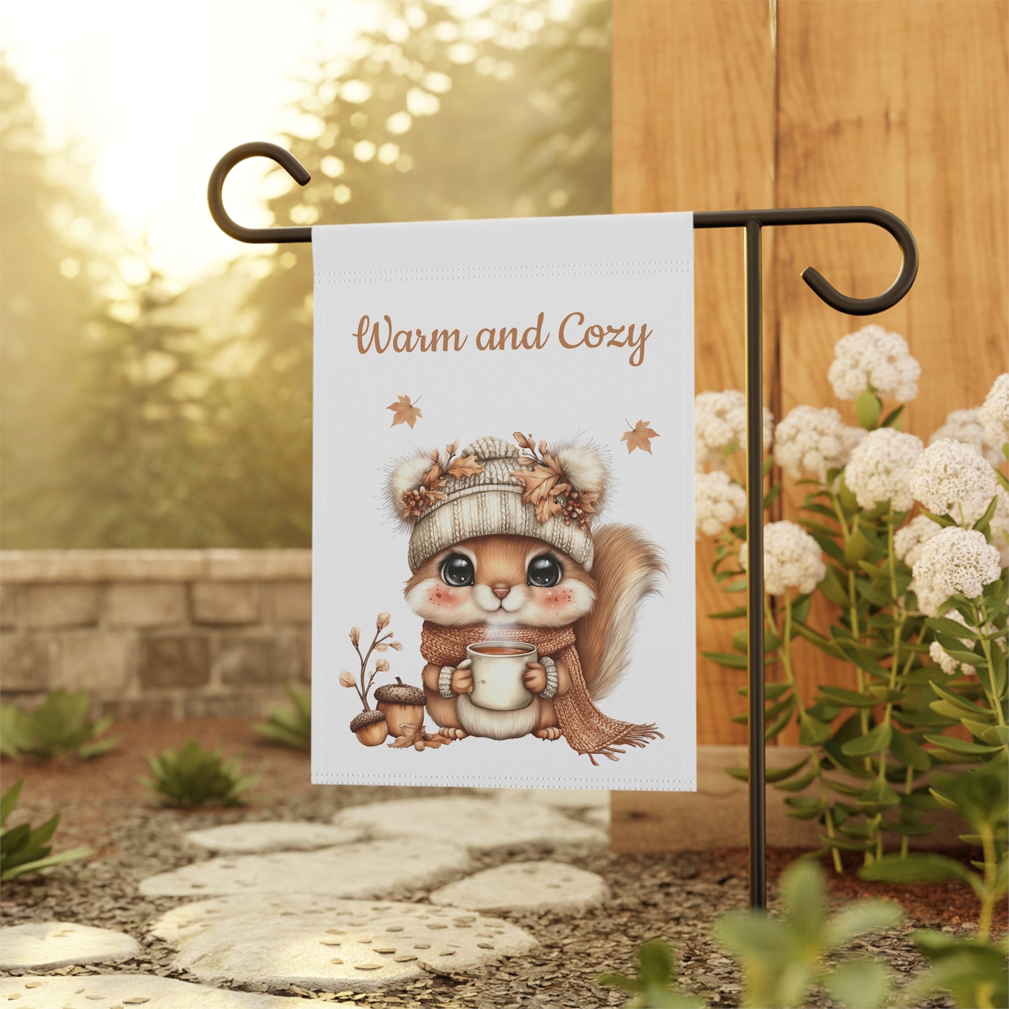 Warm and Cozy Squirrel Garden Flag