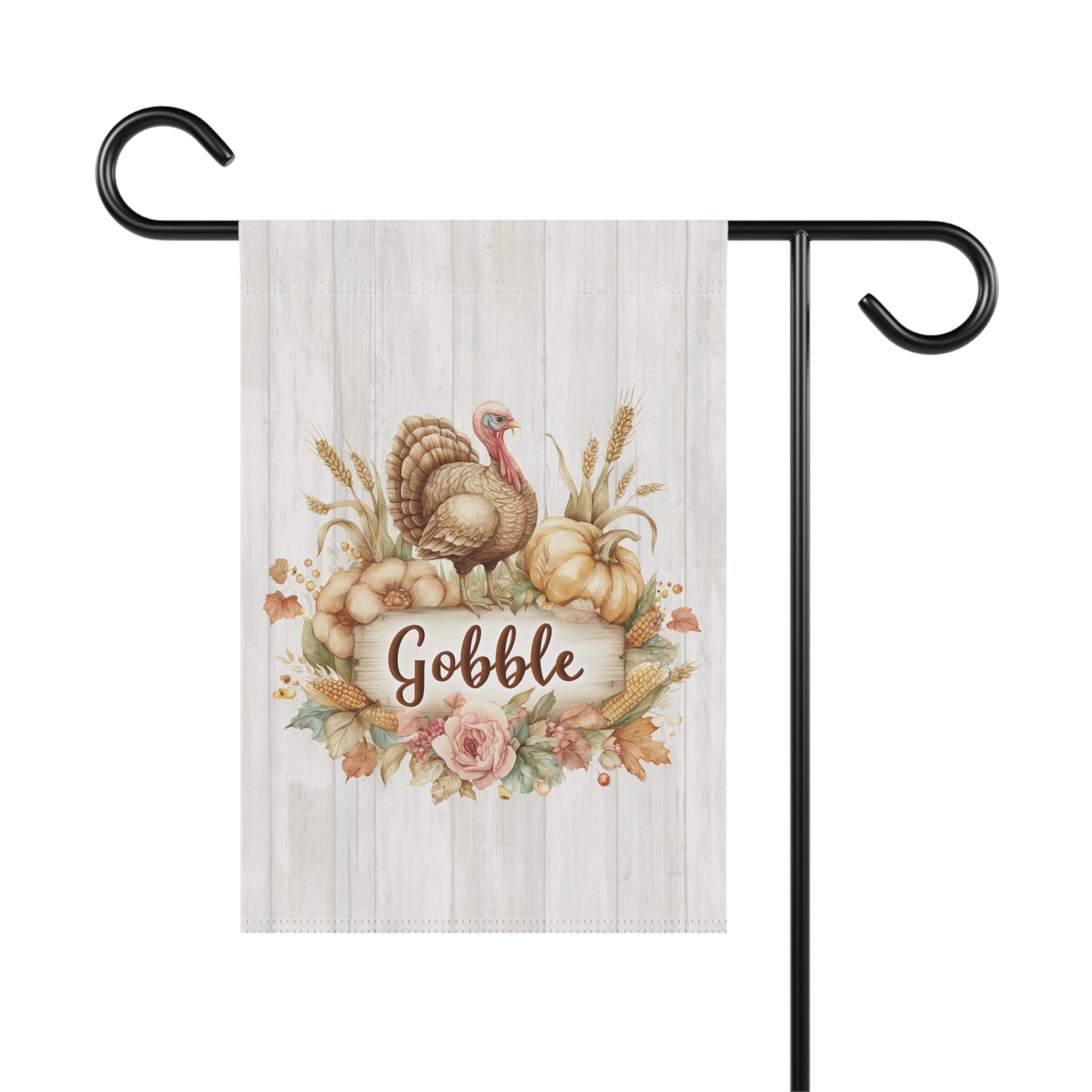 Gobble Turkey Thanksgiving Garden Flag