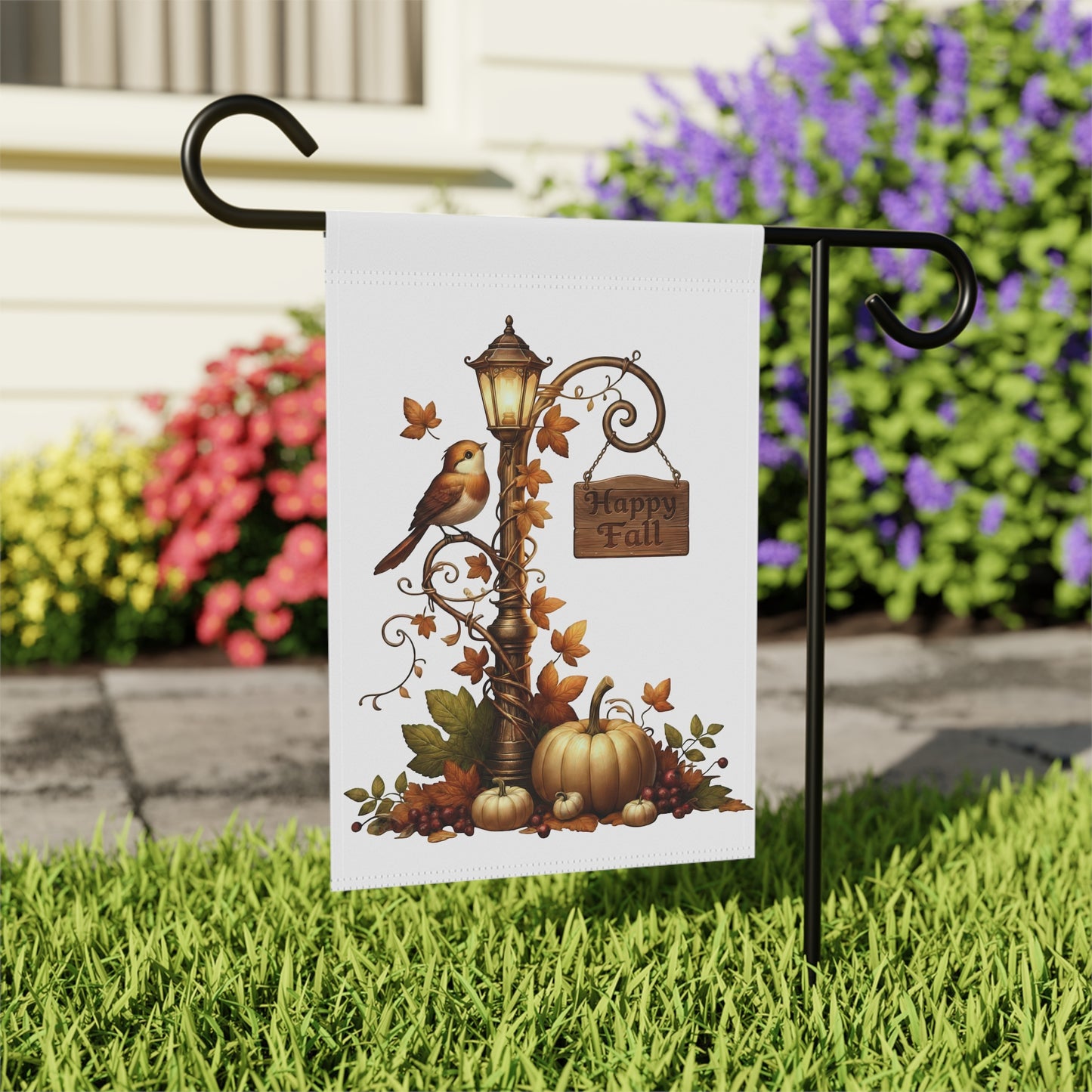 Cute Autumn Garden Flag