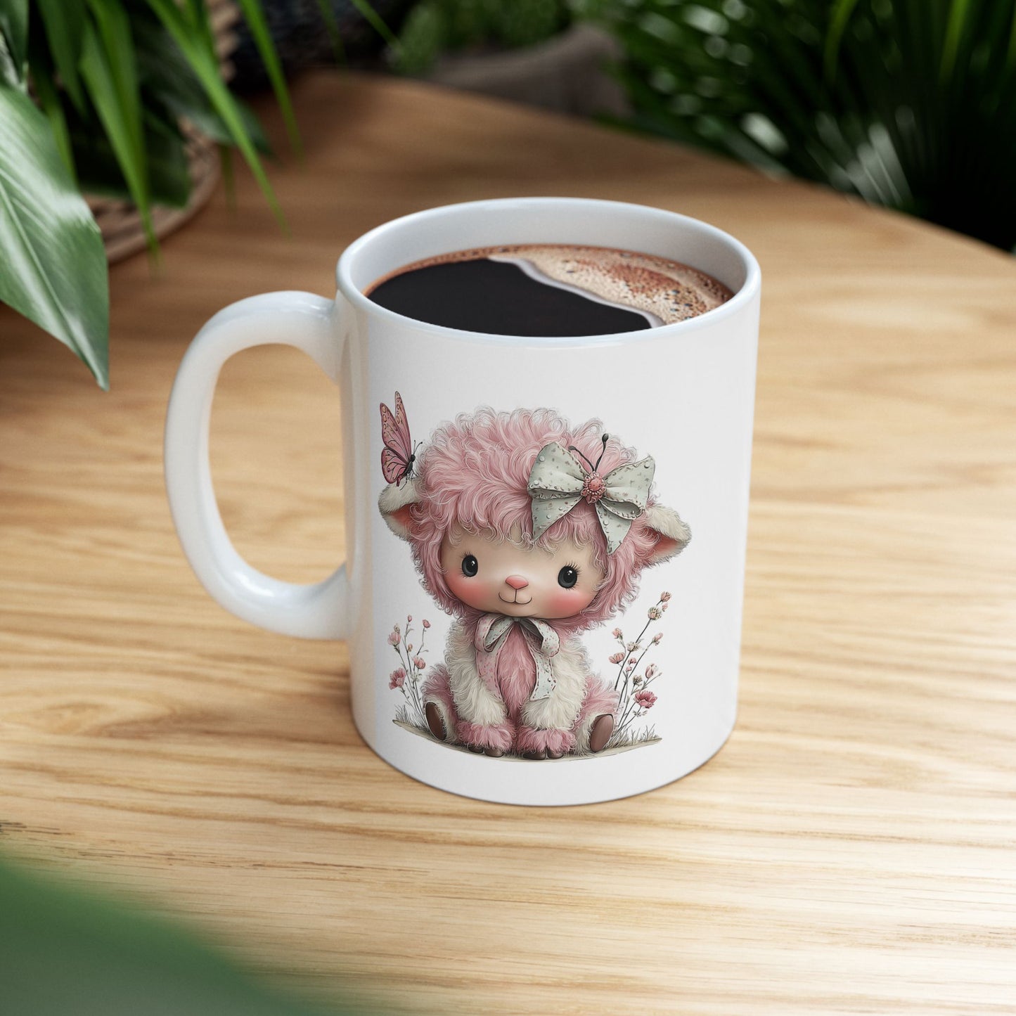 Cute Pink Lamb Mug