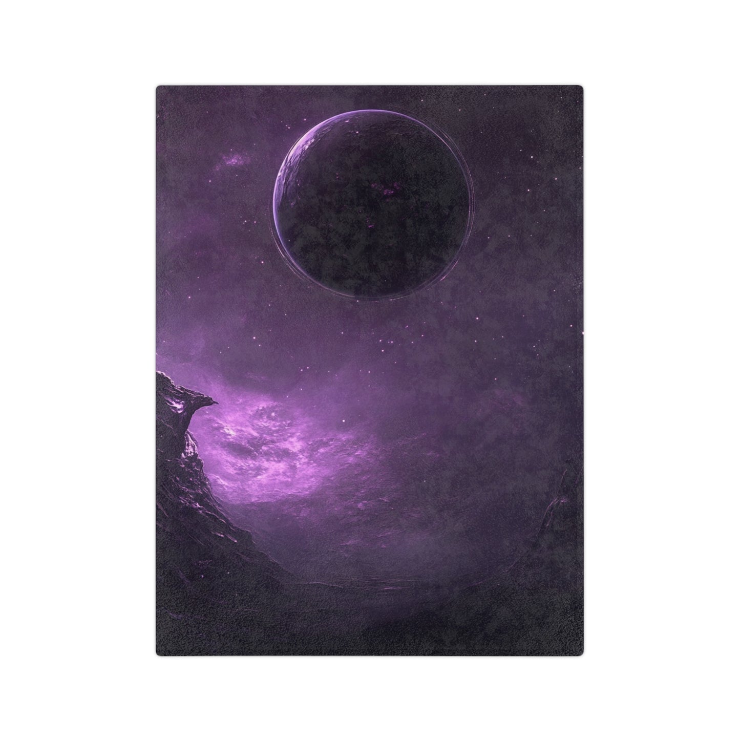Purple Planet Velveteen Plush Blanket