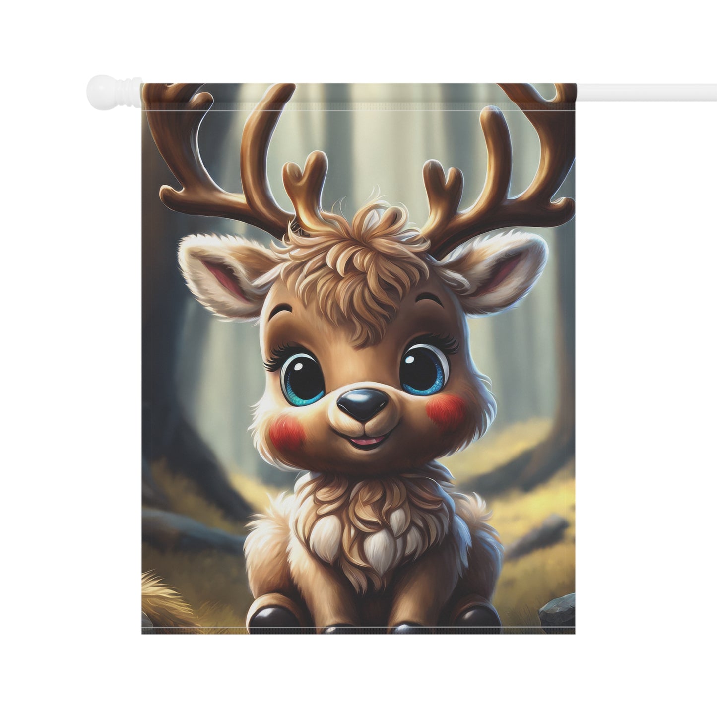 Adorable Woodland Reindeer Garden Flag