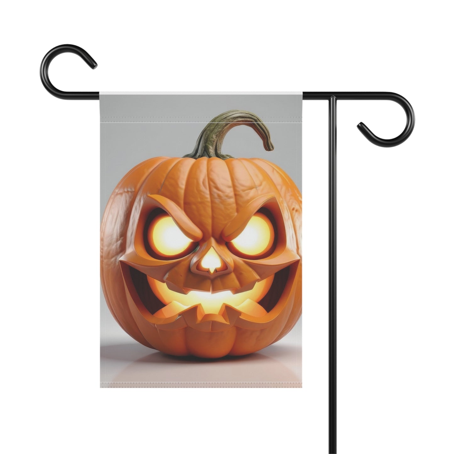 Glowing Angry Jack-O'-Lantern Garden Flag