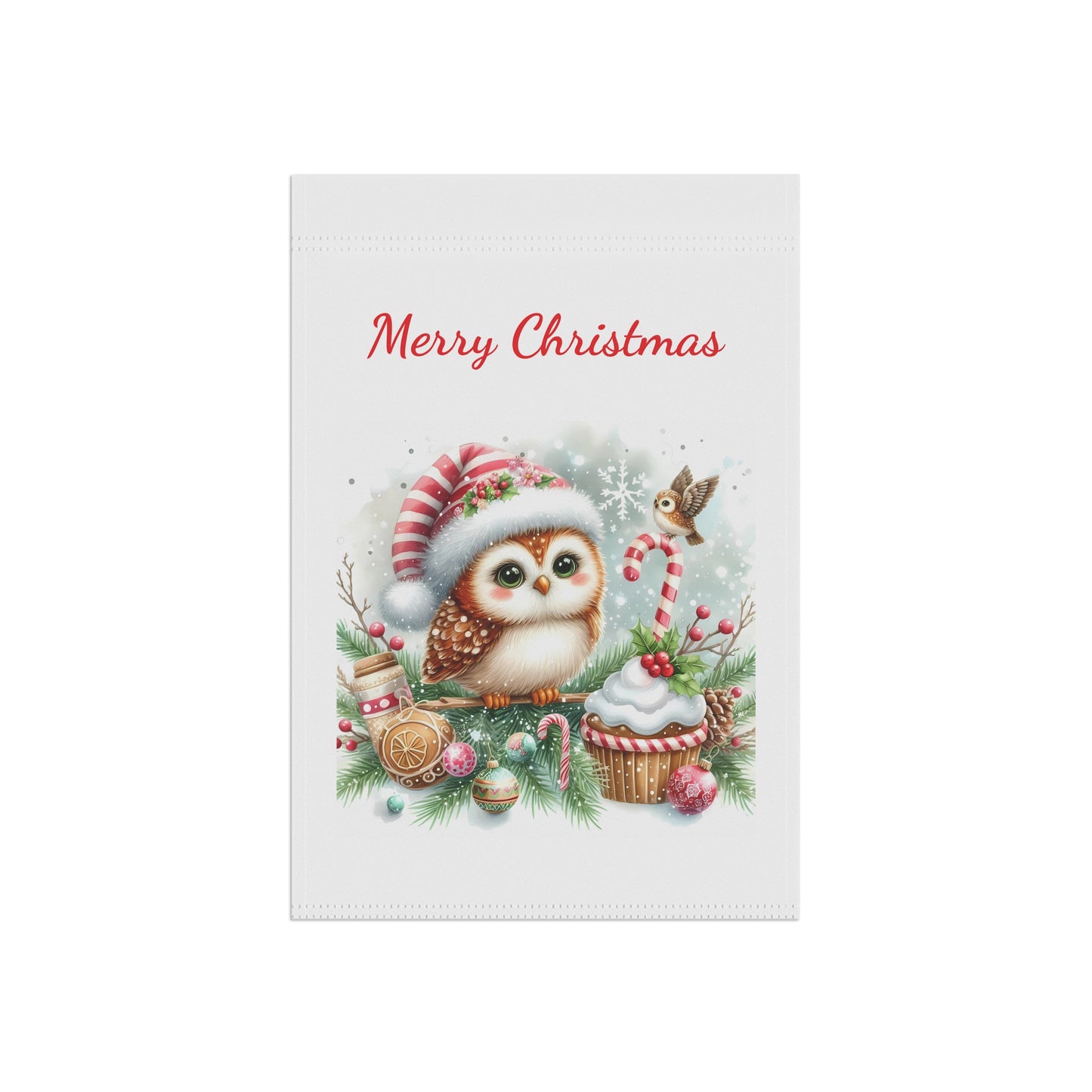 Adorable Santa Owl Garden Flag