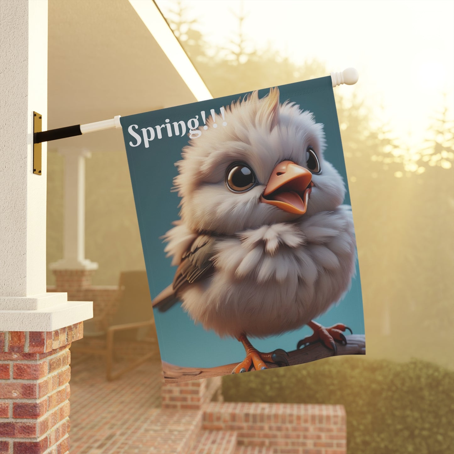 Adorable Baby Bird Spring Garden Flag