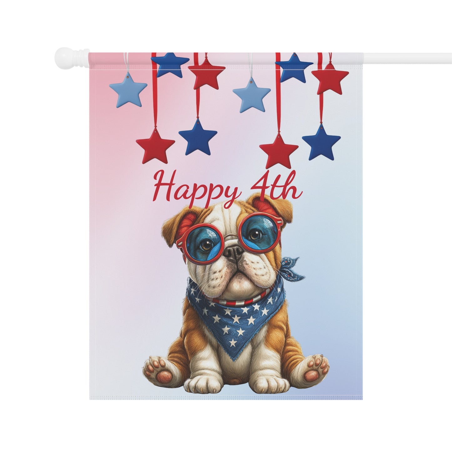 Cool Patriotic Bulldog Garden Flag