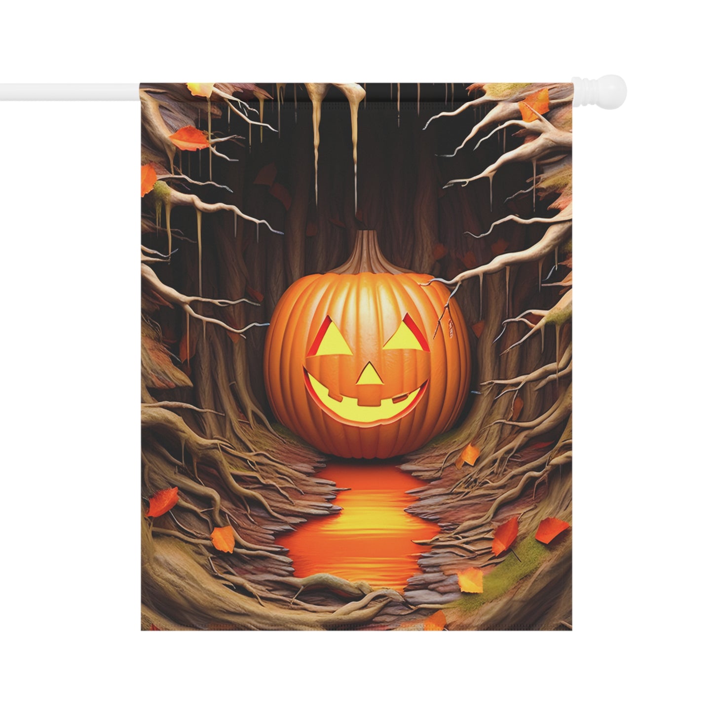 Smiling Jack-o'-Lantern Halloween Garden Flag