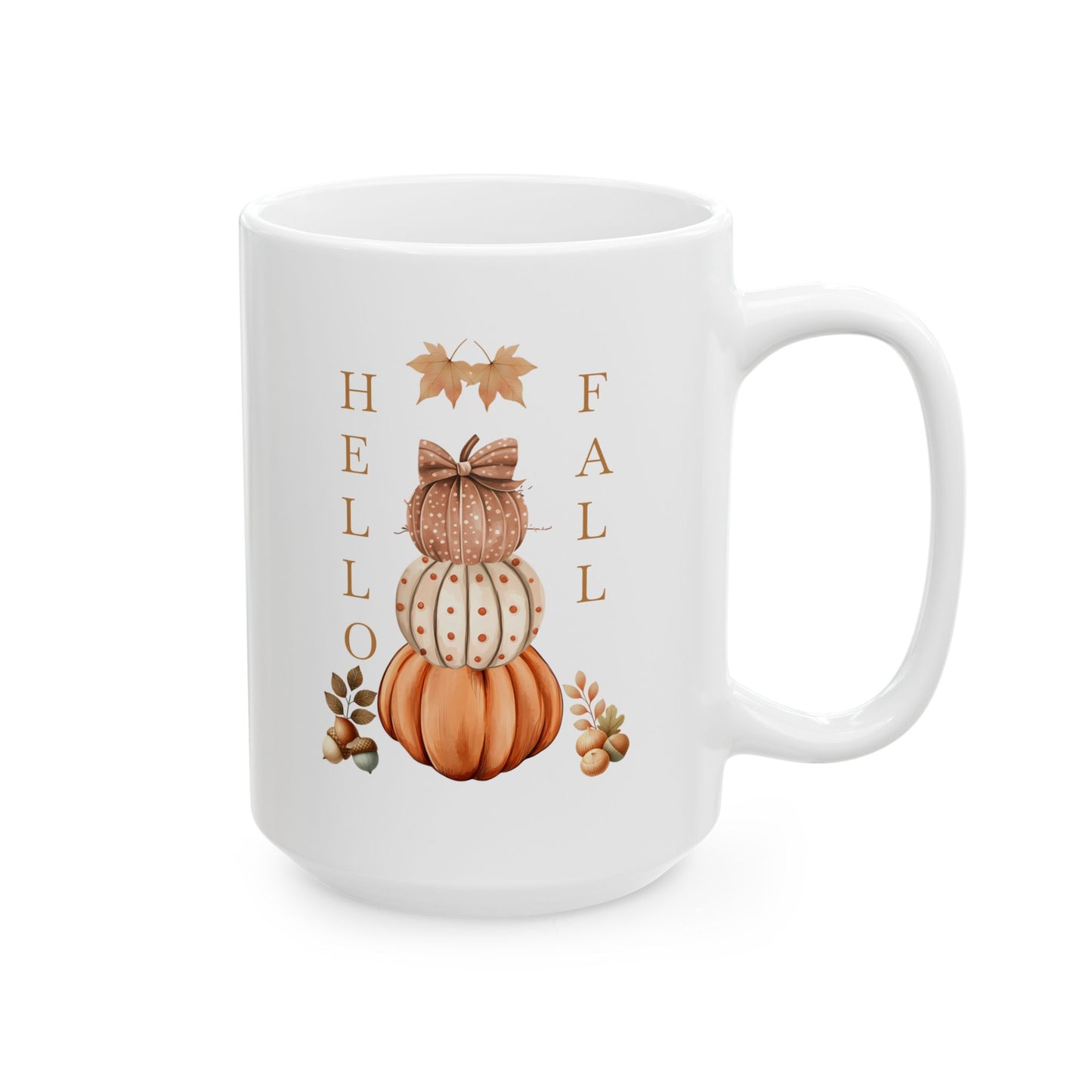 "Hello Fall" Stacked Pumpkin Coffee Mug