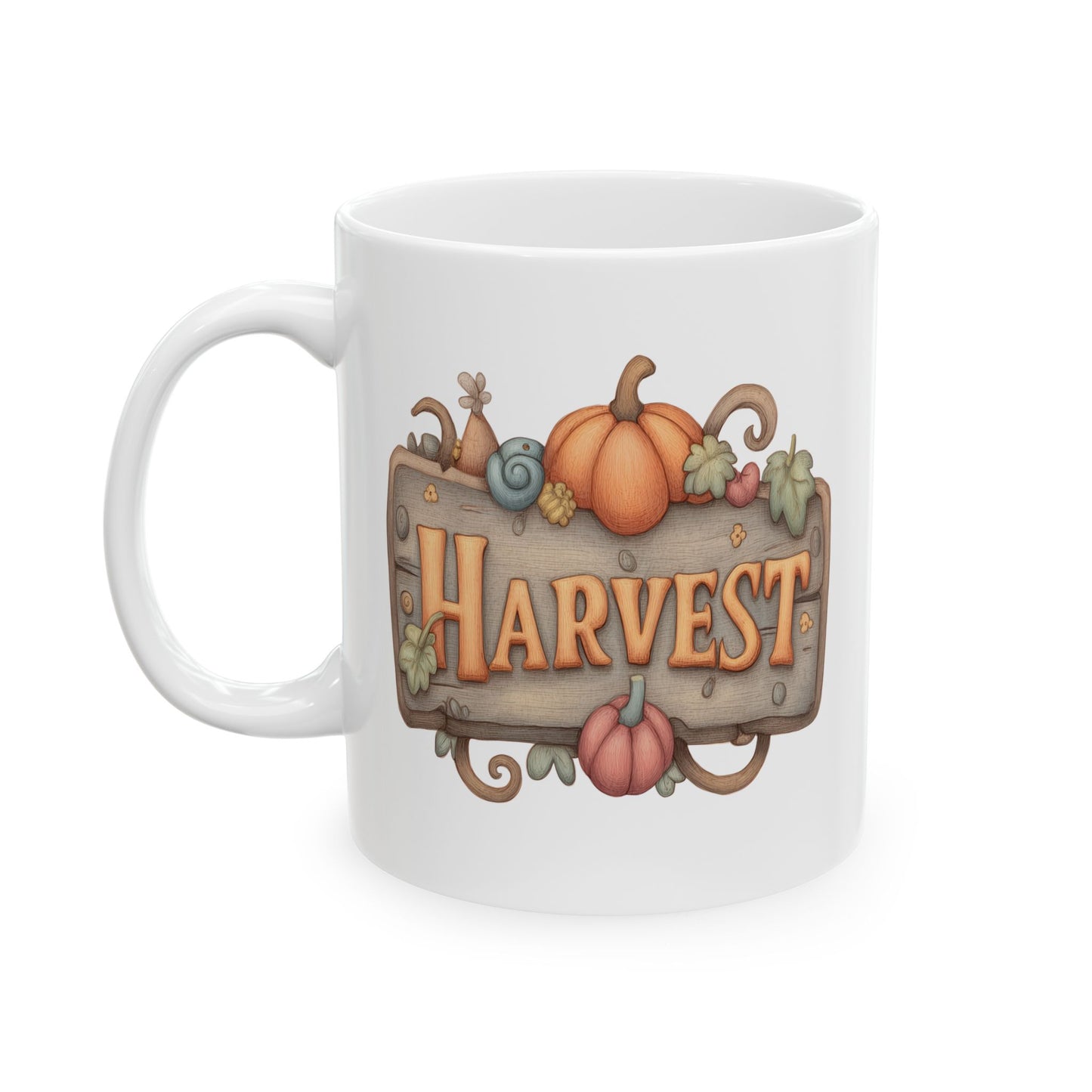 Rustic Harvest Sign Ceramic Mug