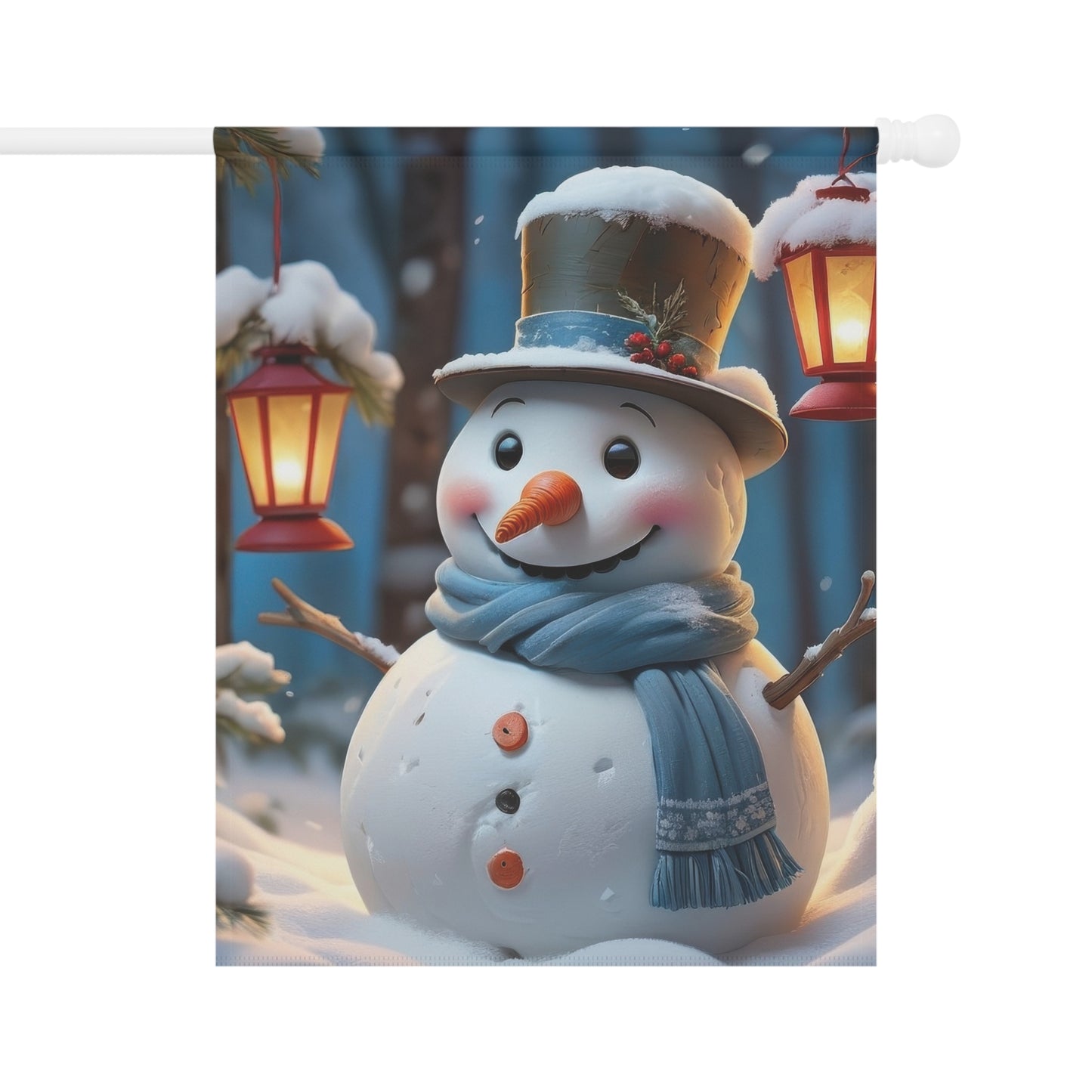 Snowman in a Top Hat Garden Flag