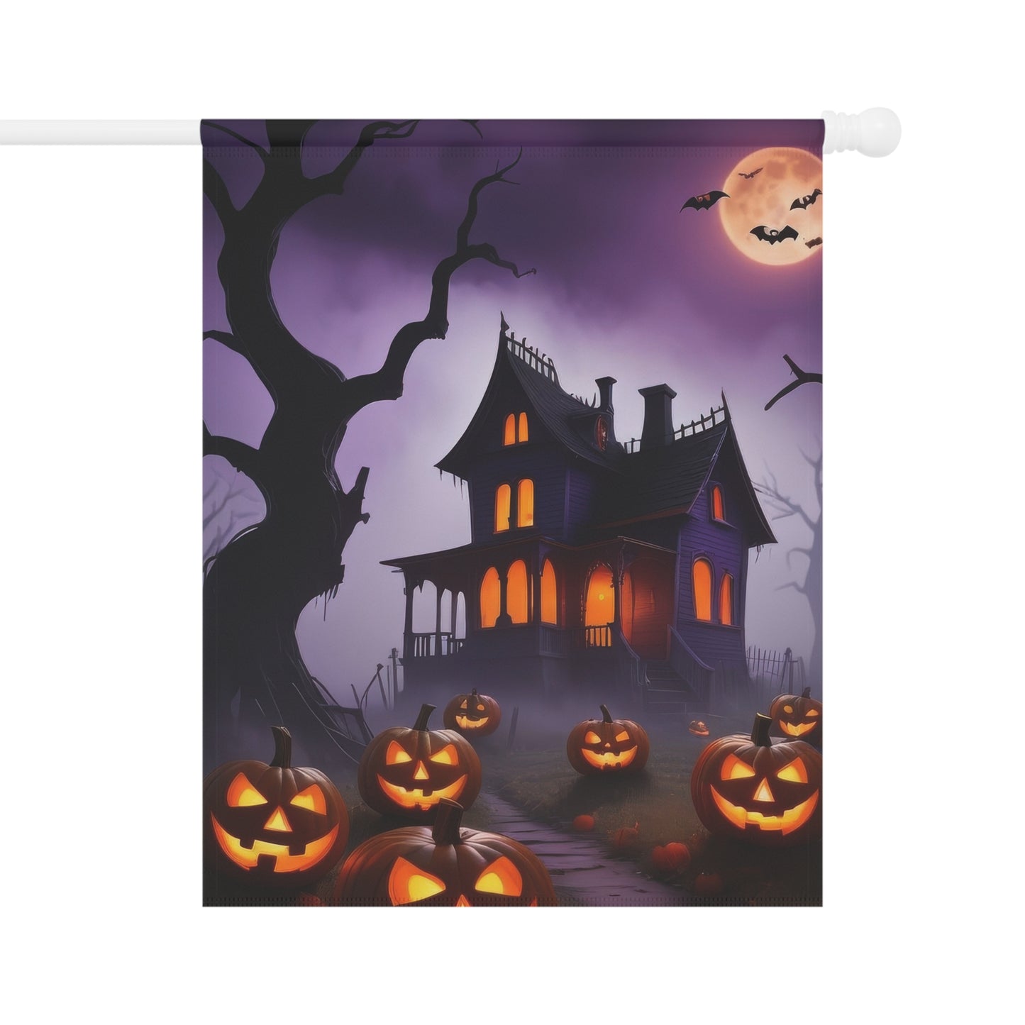 Spooky Haunted House Halloween Garden Flag