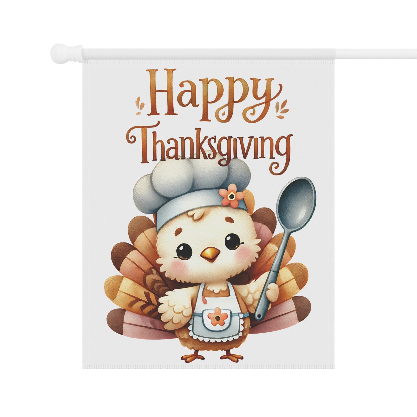 Cute Chef Turkey Happy Thanksgiving Garden Flag