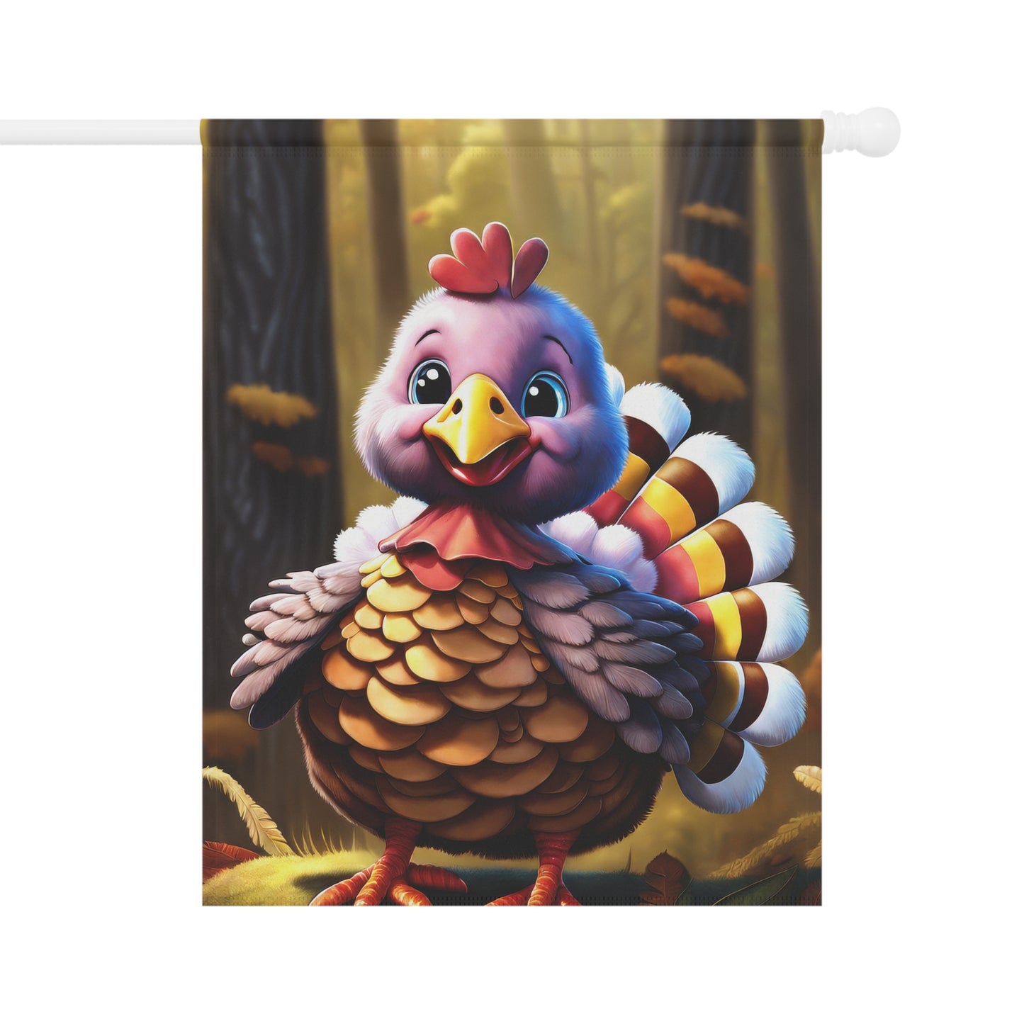Adorable Thanksgiving Turkey Garden Flag