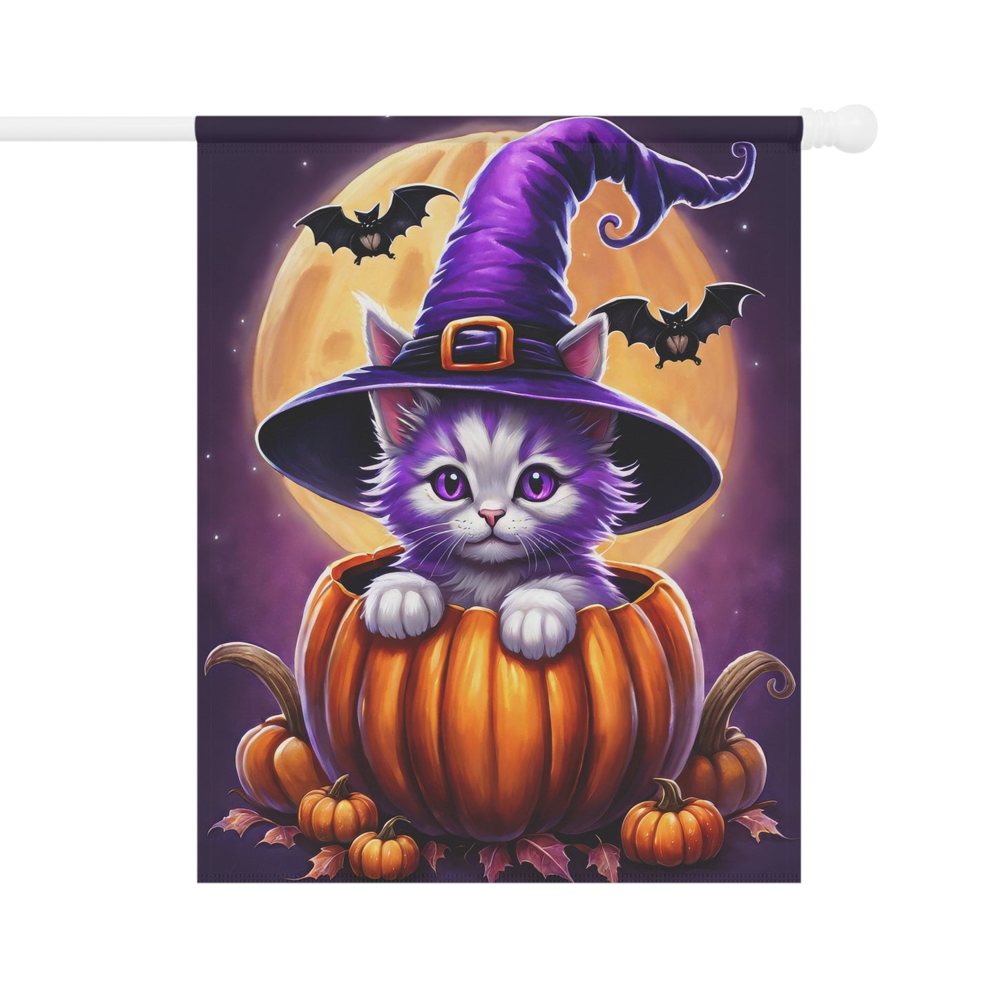 Playful Kitten Halloween Garden Flag/ House Banner