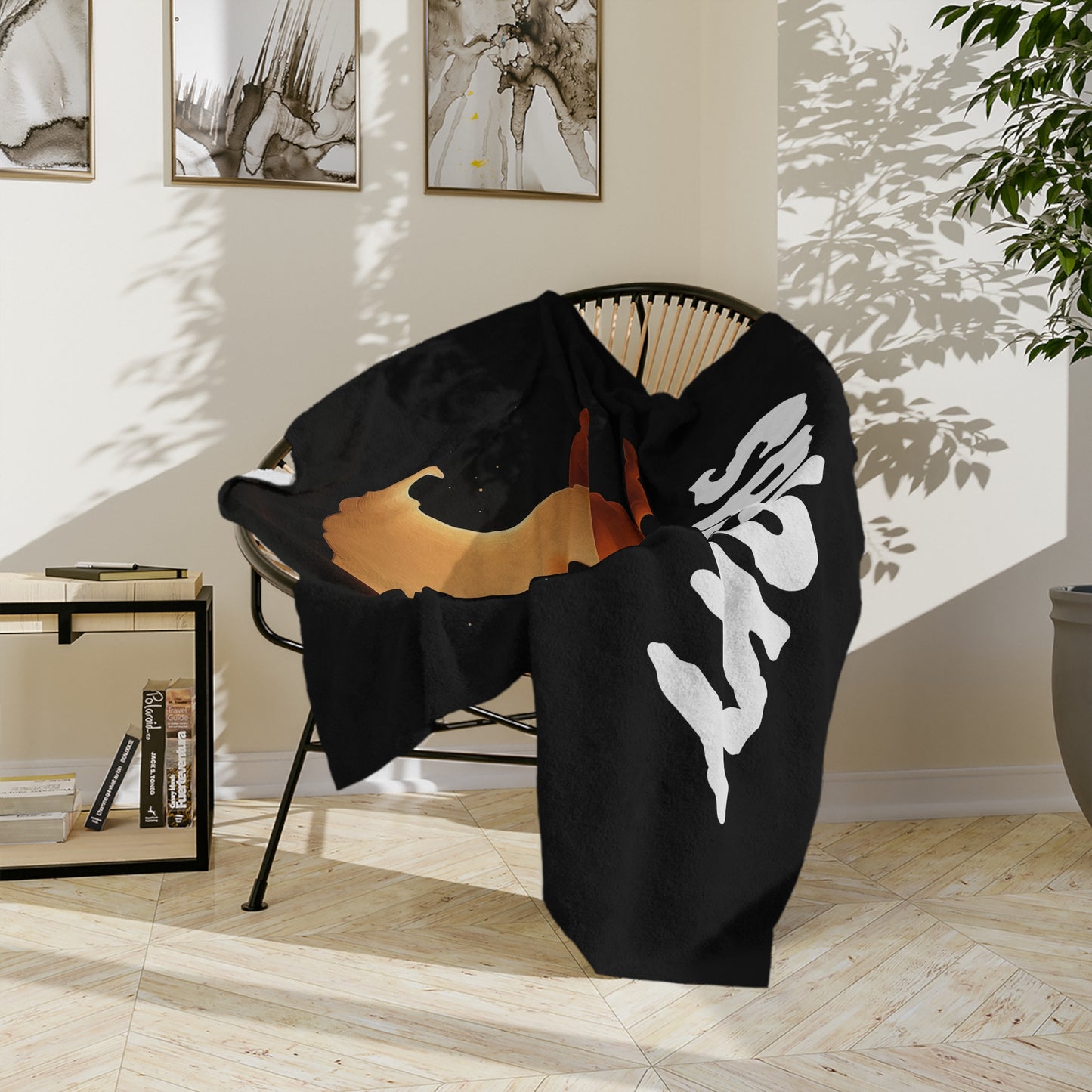 Adorable Spooky Ghost with Pumpkin Halloween Plush Blanket
