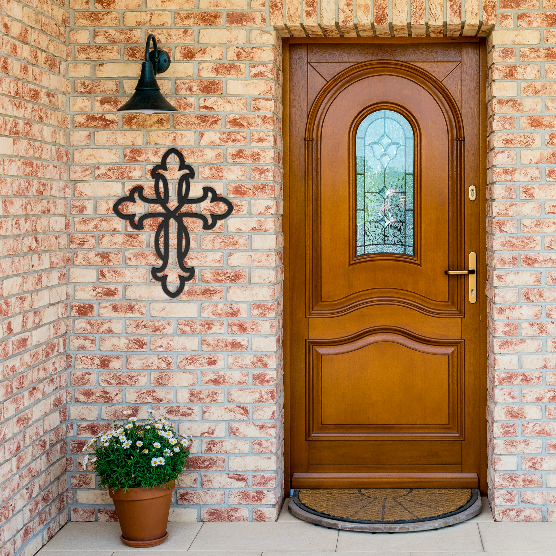 Beautiful_metal_infinity_cross_Black_Brick_Entrance_Mockup.png