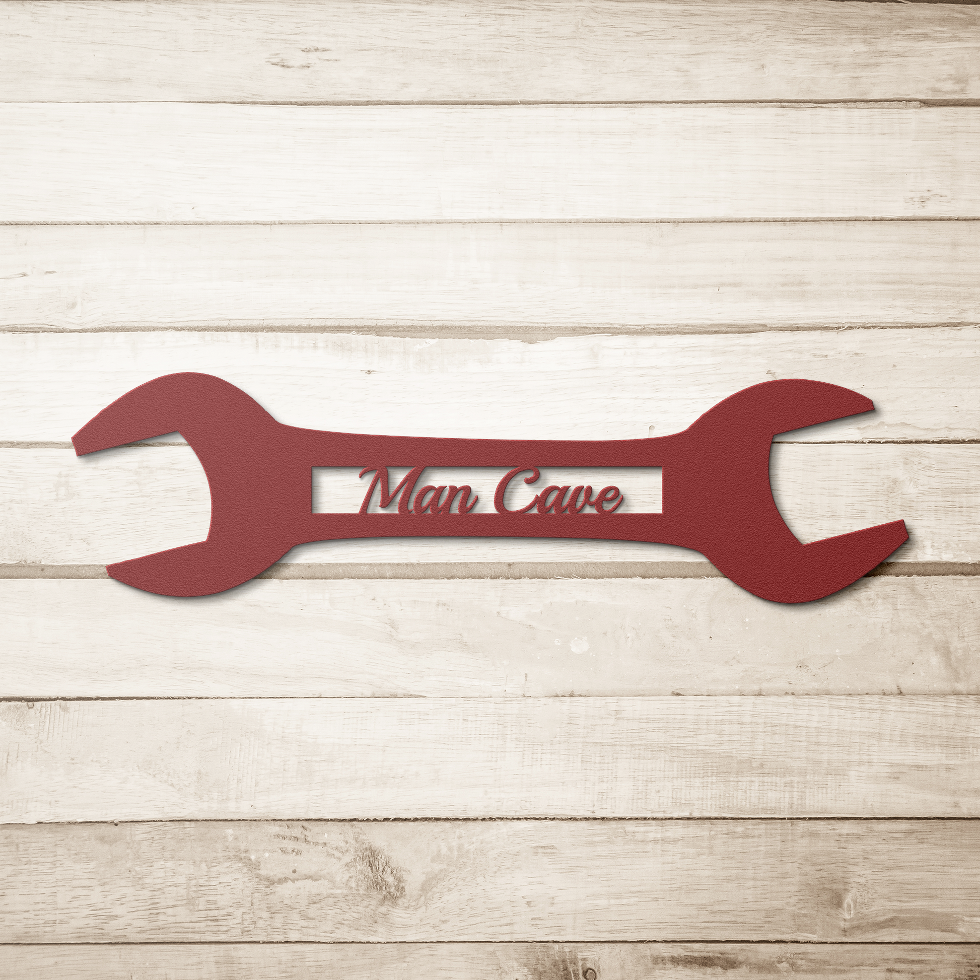 Man_cave_wall_art_metal_sign_Red_Simple_Wood_BKGD_Mockup.png