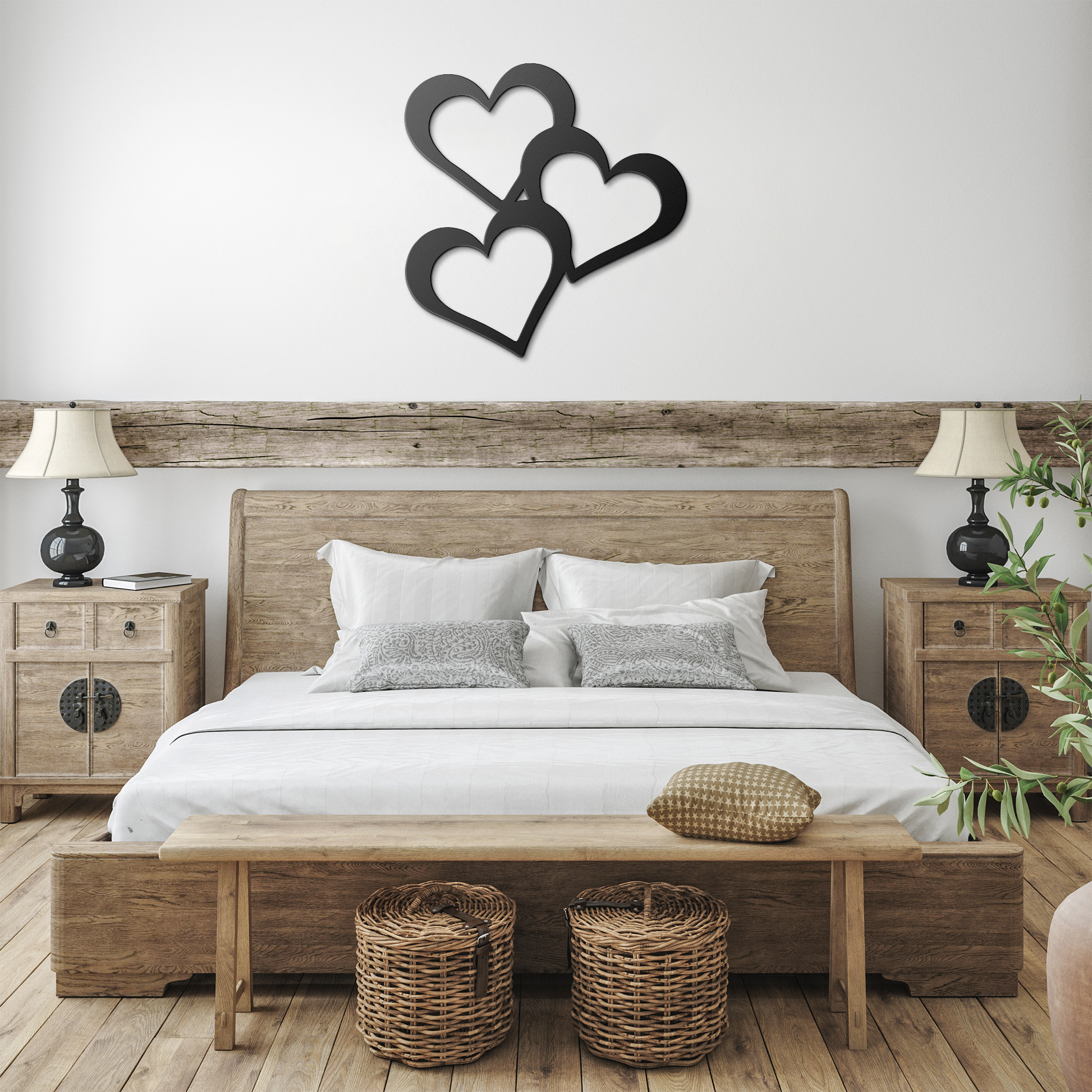 Triple_metal_heart_wall_art_for_indoor_o_Black_Farmhouse_Bedroom_Mockup.png