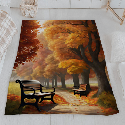Fall Park Velveteen Blanket