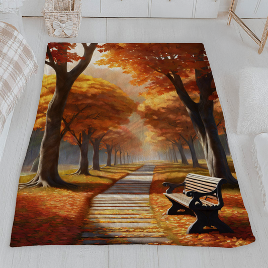 Autumn Park Velveteen Blanket