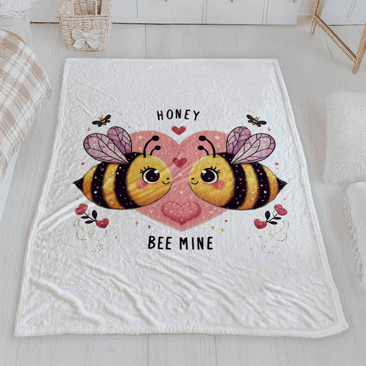 "Honey Bee Mine" Velveteen Blanket