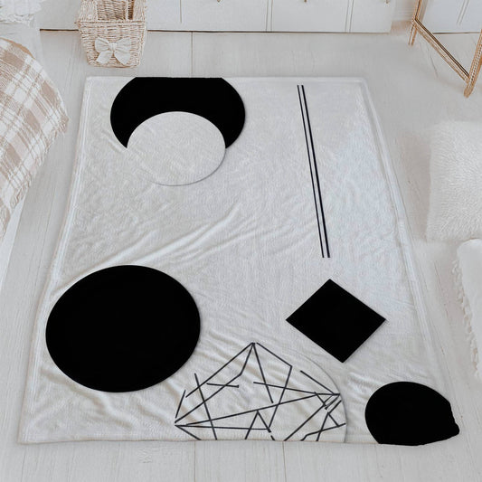 Monochrome Geometry Velveteen Blanket