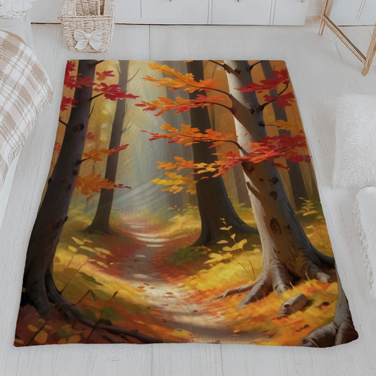 Autumn Forest Velveteen Blanket