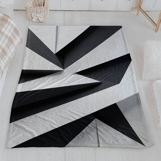 Monochrome Angles Velveteen Blanket