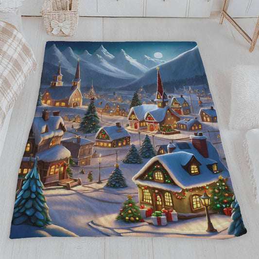 Christmas Village Plush Blanket