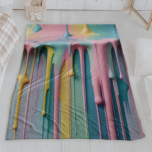 Colorful Dripping Paint Velveteen Blanket