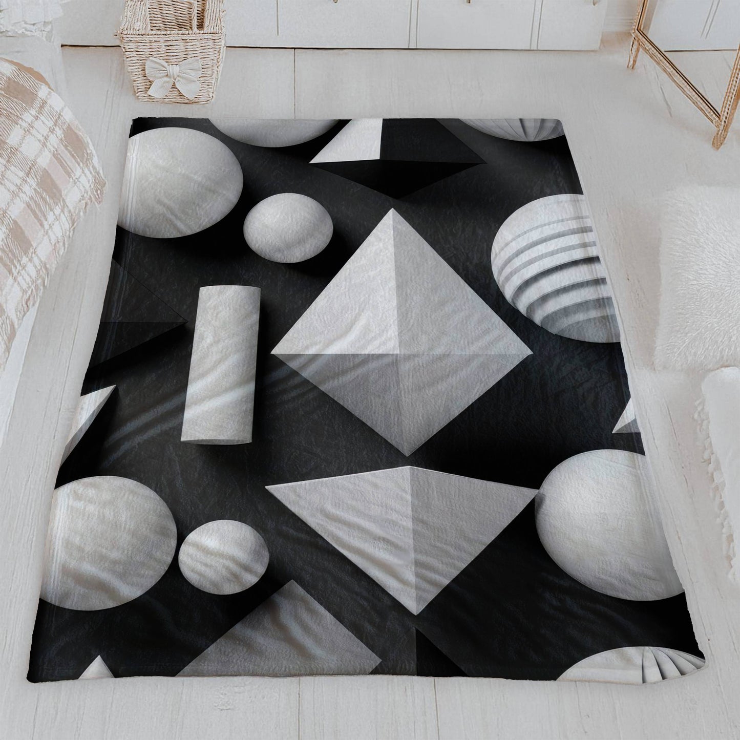 3D Geometric Velveteen Blanket