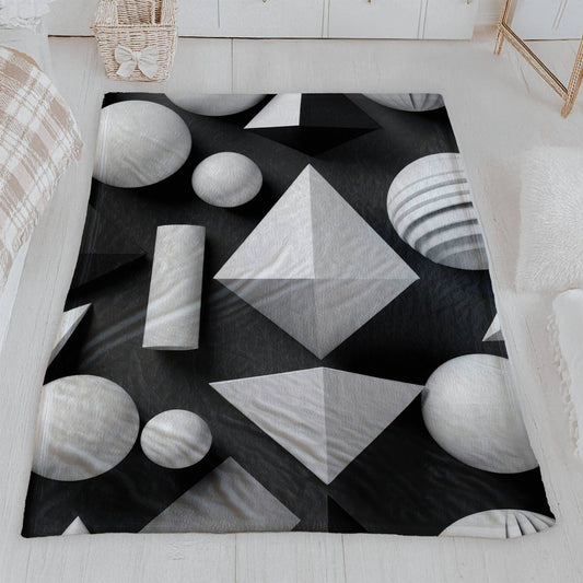3D Geometric Velveteen Blanket