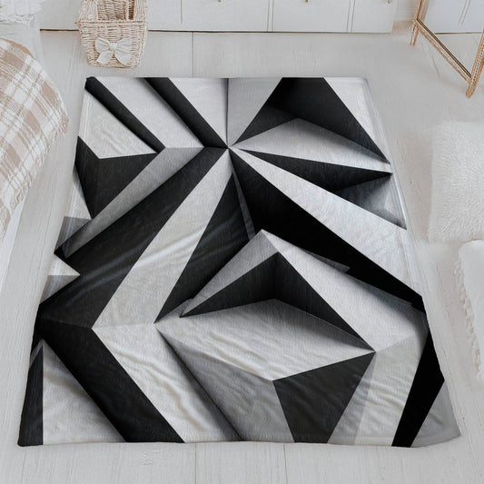 3D Modern Black & White Throw