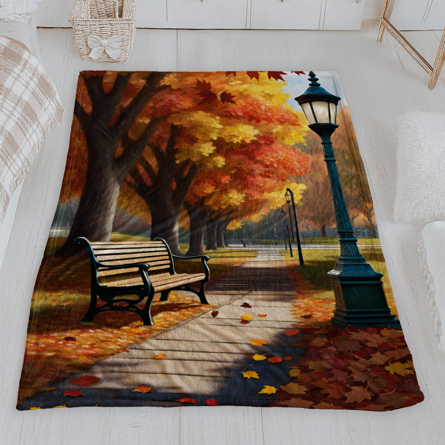 Vibrant Autumn Velveteen Blanket